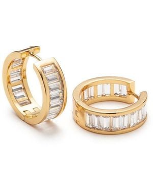 With Love Darling Crystal Hoop Earrings - Metallic