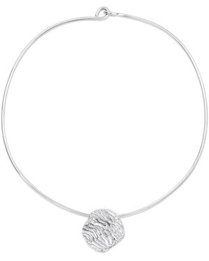 Arianne Delaney Ripple Coral Torque Necklace Sterling - Metallic