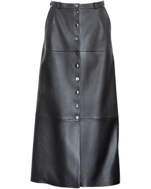 MIONÈ Leather Skirt - Gray