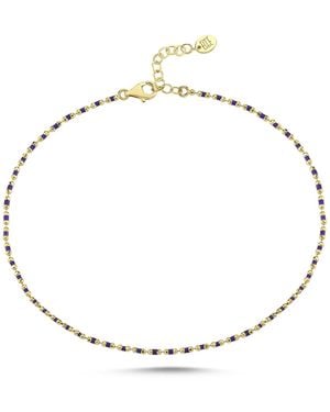 Ecce | Artisan Diamonds 14K Solid Enamelled Candy Crush Anklet - Metallic