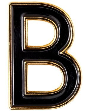 Make Heads Turn Enamel Letter B Pin - Black