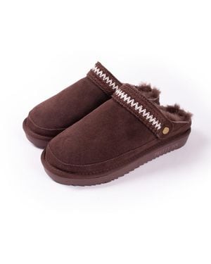 Pretty You London Hallie Sheepskin Multiway Slippers - Red