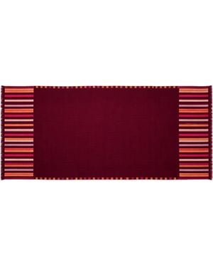 Pink Maharani Cashmere Burgundy Stole With Fringed Edges - Red