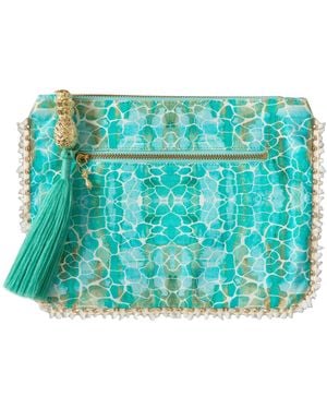 Sophia Alexia Aqua Pebbles Clutch Bag - Green
