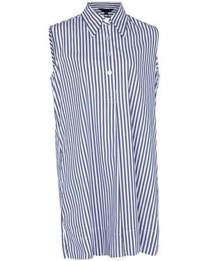 Le Réussi Italian Cotton Stripe Sleeveless Dress - Blue