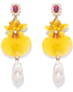 The Pink Reef Imperial Orchid Earrings - Yellow