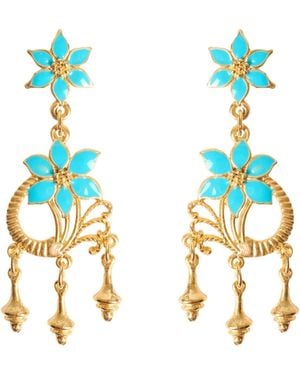 Caramel Vintage Jewellery Summer Flower Earrings - Blue