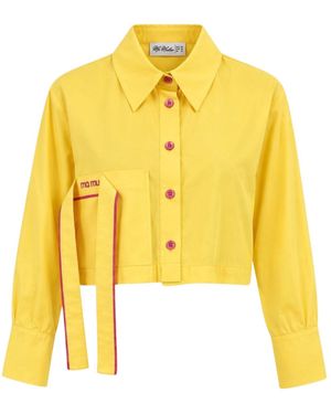 Ma Mulier Crop Design Shirt - Yellow