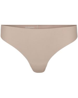 JIV ATHLETICS Neutrals Mid Rise Thong - Natural