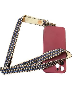 LARA MOTI Klein, Camel, And Zigzag Strap For Movile Phone - Blue