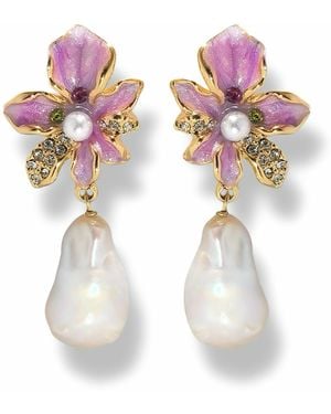 Ninemoo Iris Bloom Earrings - Pink