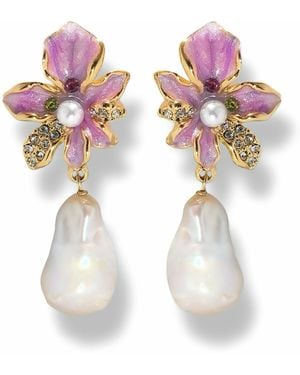 Ninemoo Iris Bloom Earrings - Pink