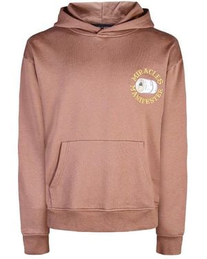 Miracles Manifester Good Luck Embroidered Hoodie - Pink