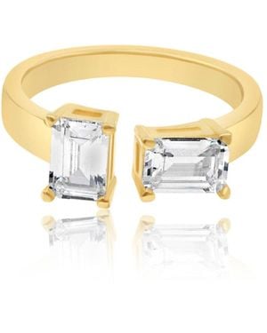 SHYMI Two Stone Cuff Stack Ring - Metallic