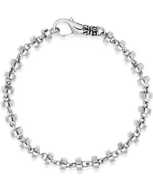 Nialaya Sterling Round Link Bracelet - Metallic