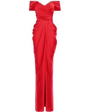 Acob a Porter Draped Maxi Dress Deep - Red