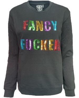 Any Old Iron Fancy Fucker Sequin Sweatshirt - Gray