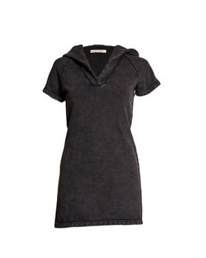 Love and Nostalgia Taylor Hooded Cotton Fleece Dress - Black