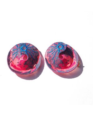 Nana Watanabe Moonglow Embroidered Earrings - Pink