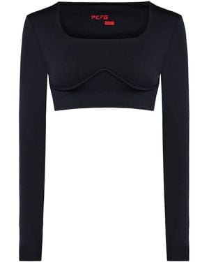 Pcfg Free Heaven Long Sleeve Crop Top - Black