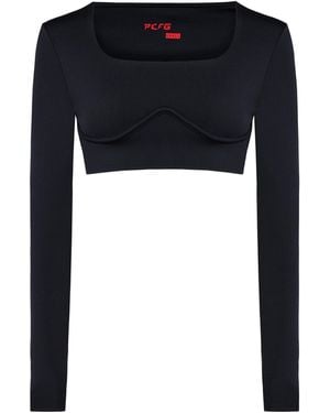 Pcfg Free Heaven Long Sleeve Crop Top - Black