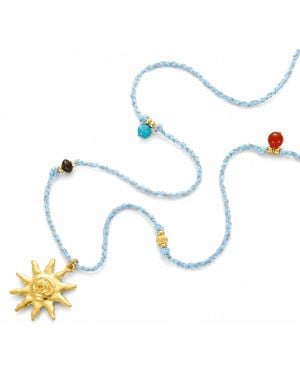 Ormiro Solara Multi-Stone Cord Necklace - Blue