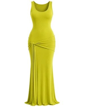 Maison De Gala Serena Lime Maxi Dress - Yellow