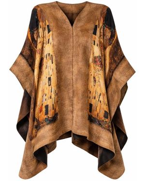 Lumina Eligma Poncho Mulberry Silk & Merino Handmade Felt - Brown