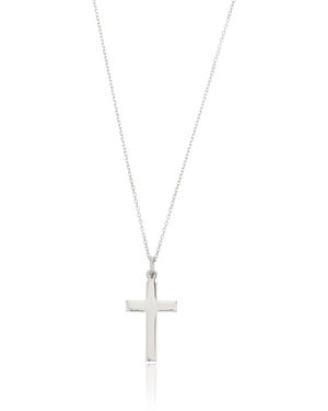 Lily & Roo Sterling Cross Charm Necklace - Metallic