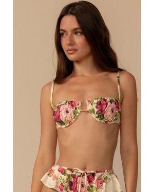 Montce Bouquet Petal Bikini Top - Brown