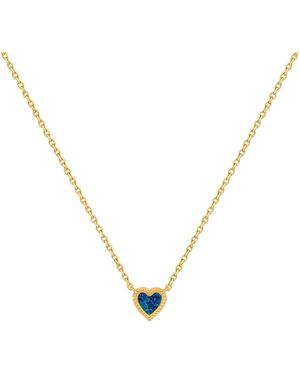 Karma and Luck Confident Soul Opal Heart Necklace - Metallic