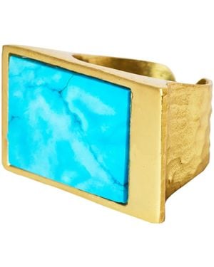 YAA YAA LONDON Confidence Gemstone Vermeil Ring - Blue