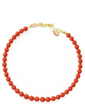 Unaloe Italian Mediterranean Coral Necklace – Torre Del Greco Coral Pendant - Red
