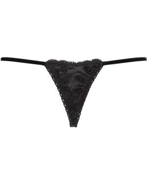 Belle -et-BonBon Onyx Beaded Thong - Black