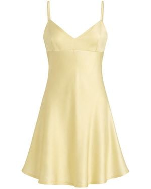 Reve Sleepwear Silk Slip Dress - Yellow