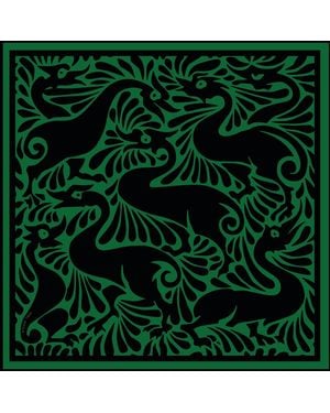 Artemis Muse William De Morgan & Fantastic Ducks Luxury Large Silk Scarf - Green