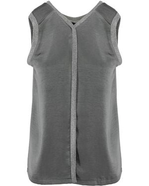 Silvia Serban Reversible Satin Top - Grey