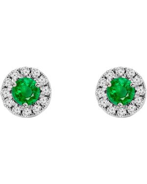 Augustine Jewels Birthstone Halo Earrings - Green