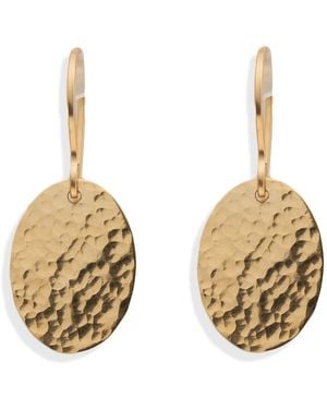 Kate Koel Textured Filled Oval Drop Earrings Vintage Style Statement Dangles - Metallic