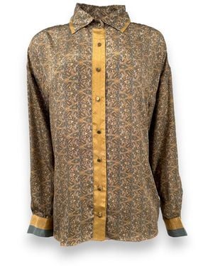 Monzlapur New York Paisley Motif Long Sleeve Shirt - Metallic