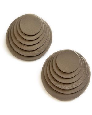 WAIWAI Neutrals Layered Leather Studs Taupe - Black