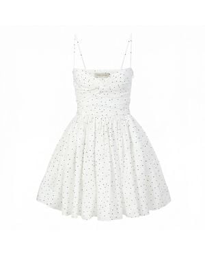 NUAJE NUAJE Reverie Twist Front Ruched Cotton Mini Dress - White