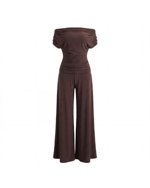 Atom Label Carbon Jumpsuit - Brown