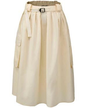 Smart and Joy Neutrals Flared Cotton Skirt - Natural