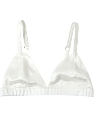 Soft Strokes Silk Classic Pure Silk Bralette - White