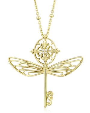 Azura Jewelry New York The Wandering Key Necklace Vermeil - Metallic
