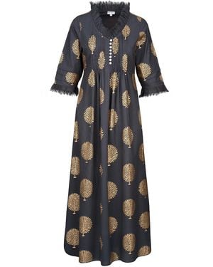 At Last Cotton Annabel Maxi Dress - Black