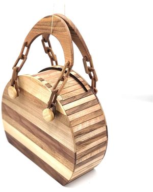 Wood Belt Unique Designer Wooden Bag Swiss Freedom 4100 - Metallic