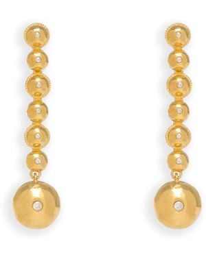 Lavani Jewels Hibiscus Earrings - Metallic