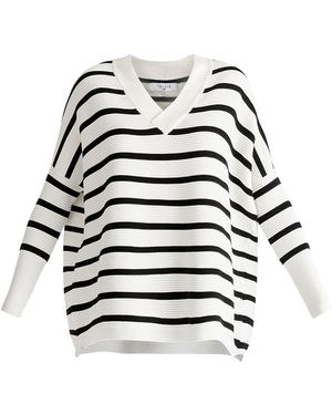 Paisie V-Neck Ribbed Jumper - White